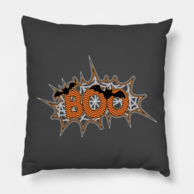 Cobweb BOO Halloween Pillow by RKP'sTees