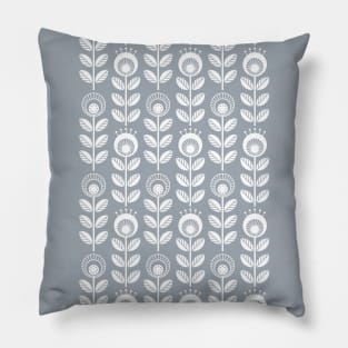 SCANDI GARDEN 01-6, white on silver grey Pillow