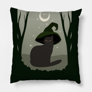 Spooky Forest Cat Pillow