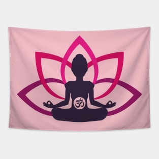 Meditation Om Lotus Tapestry