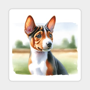 Watercolor Basenji Puppies - Cute Puppy Magnet