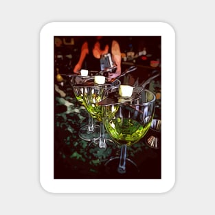 Female bartender pouring Absinthe in a bar Magnet