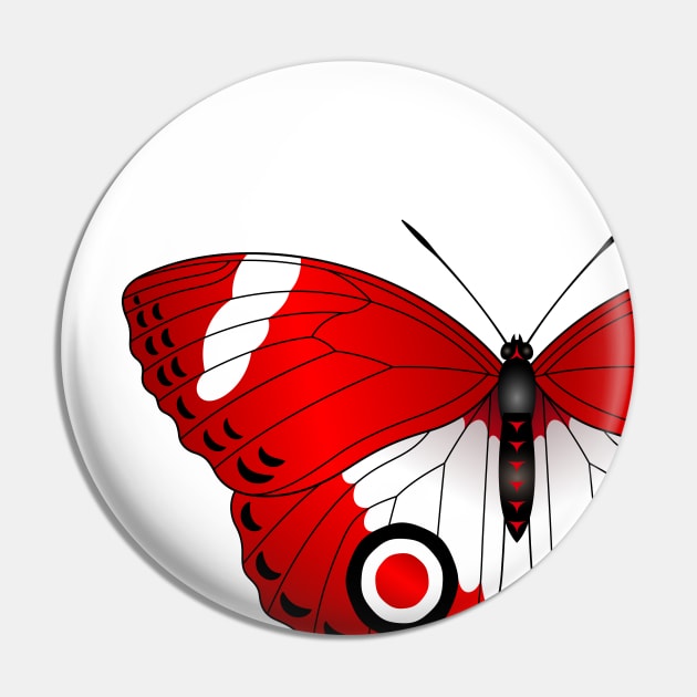 Red Butterfly Pin by dcohea