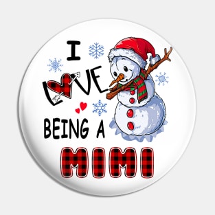 Chirstmas Snowman I Love Being A Mimi Pin