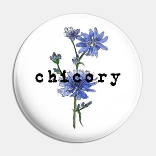 Vintage Florals Retro Chicory Flower Pin