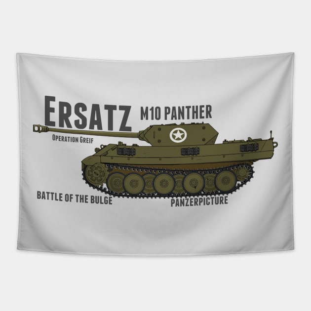 Ersatz M10 Panther. Tapestry by Panzerpicture