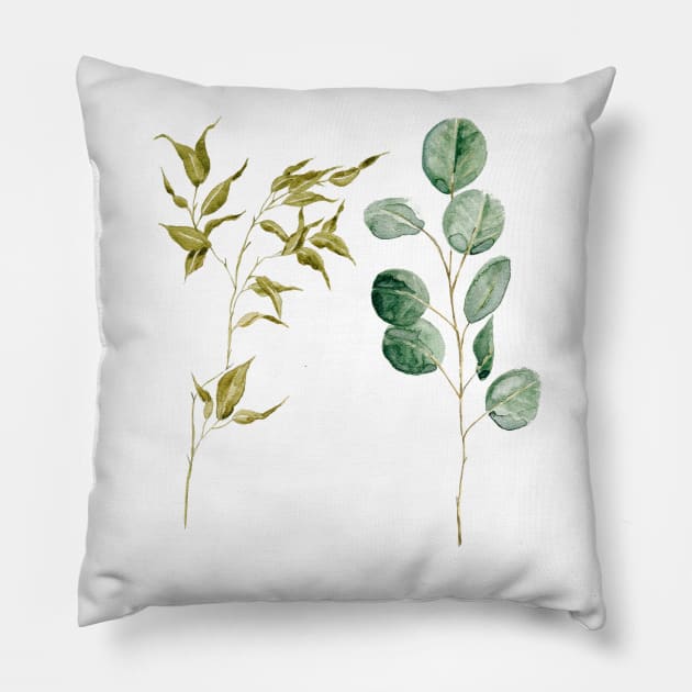 Two Eucalyptus Pieces Pillow by ShealeenLouise