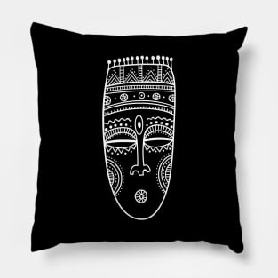 Tribal mask White Pillow