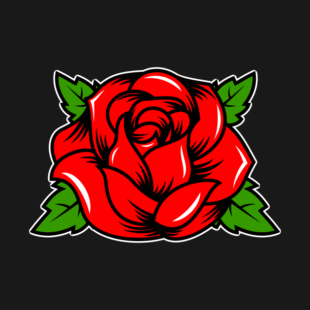 Red Rose by Johnitees