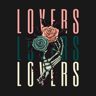 the lovers skeleton hand T-Shirt