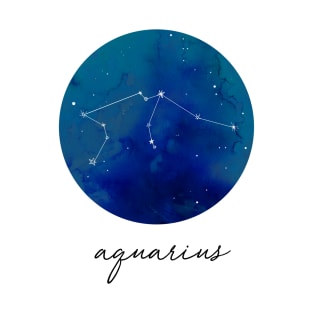 Aquarius Watercolor Zodiac Constellation T-Shirt