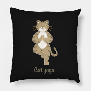 Tabby cat yoga Pillow