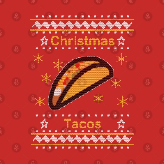 Tacos Ugly Christmas Sweaters Food Design by ellenhenryart