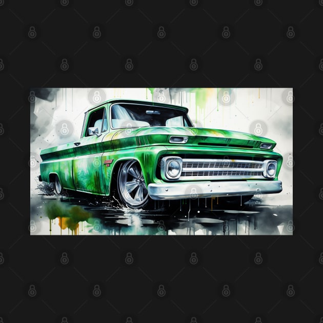 Green water color C-10 pickup by Spearhead Ink