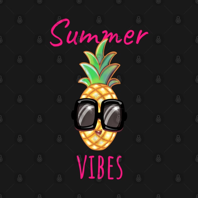 Summer Vibes Pineapple by Purple Canvas Studio