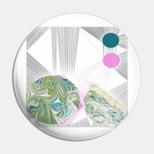 Circles #3 Art Deco Collage Pin