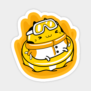 yellow cat hello winter Magnet