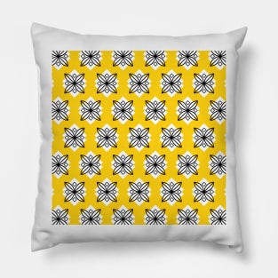 Pretty yellow and black minimalist pattern Pillow