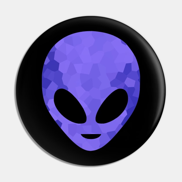 BLUE Alien Head Pin by SartorisArt1