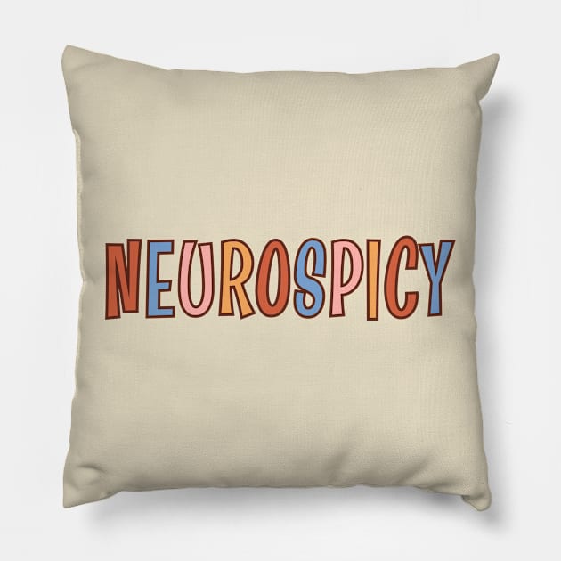 Neuro Spicy, Autism Awareness Day, Neurodiversity Pillow by WaBastian