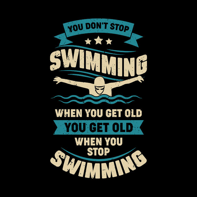 Swimming Old Man Swimmer Grandpa Gift by Dolde08