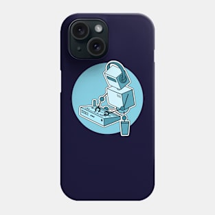 Robot Playing Drum Machine (pocket print size) Phone Case