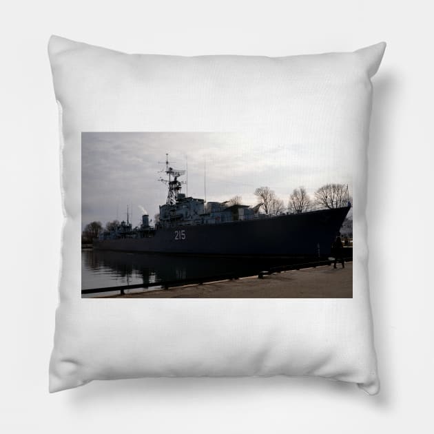 HMCS Haida at rest Pillow by srosu