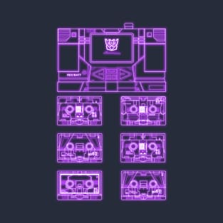 Masterpiece Soundwave and Cassettes Purple tron effect T-Shirt