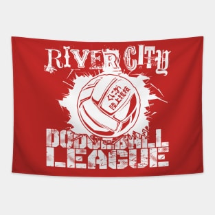 River City Dodgeball League WHITE Tapestry