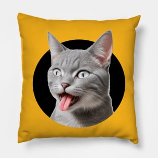 Hilarious, mocking cat. Have fun! Pillow