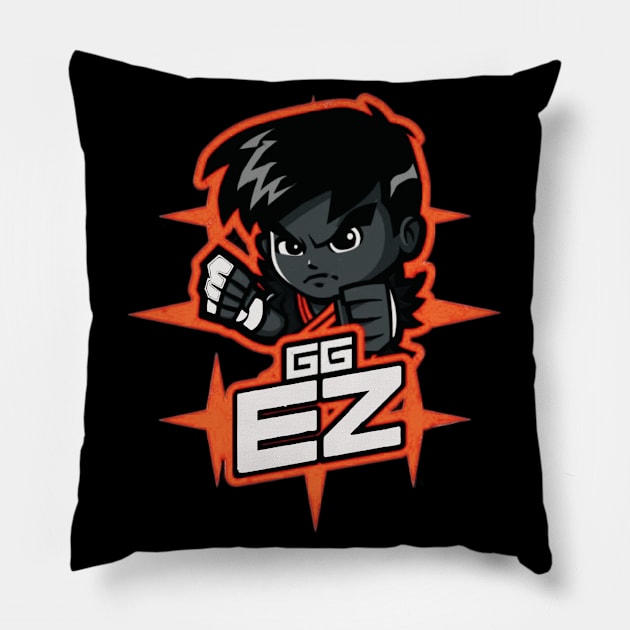 GG EZ Meme Gamer Pillow by Boztik-Designs