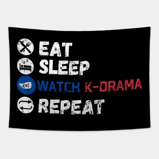 Eat Sleep K-Drama Repeat Tapestry