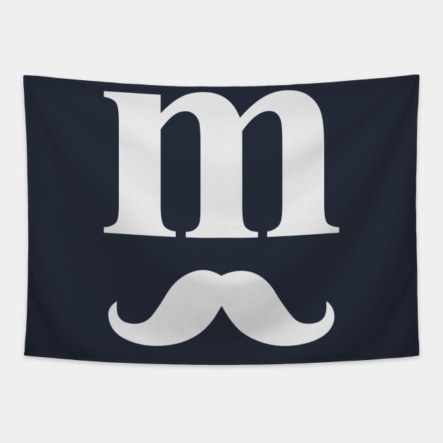 funny Letter M Lower Case m Alphabet with mustache  T-shirt T-Shirt T-Shirt Tapestry by NaniMc