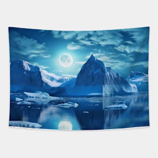 Cold Vast Land Serene Landscape Surreal Tapestry