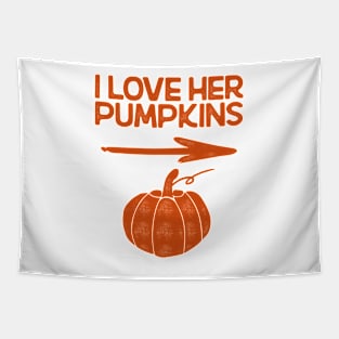 I Love Her Pumpkins Tapestry