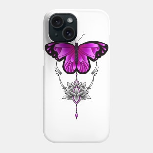 Colorful Butterfly Lotus Flower Phone Case