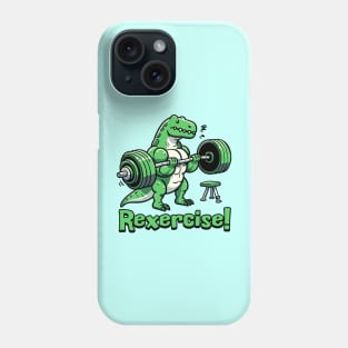 Rexercise! Cute Weightlifting Dinosaur Pun Phone Case