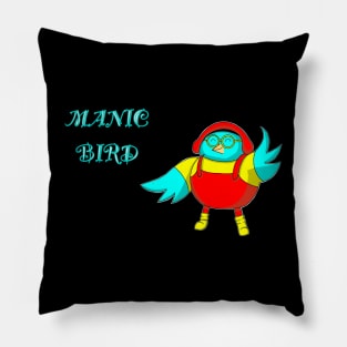Manic bird Pillow