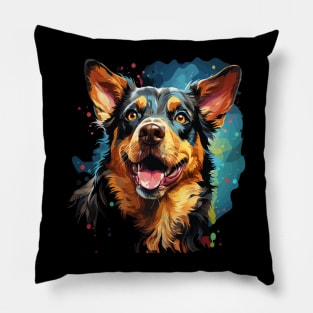 Australian Cattle Dog Rainbow Pillow