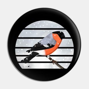 Bullfinch Winter Snow Bird Watching Birding Ornithologist Gift Pin