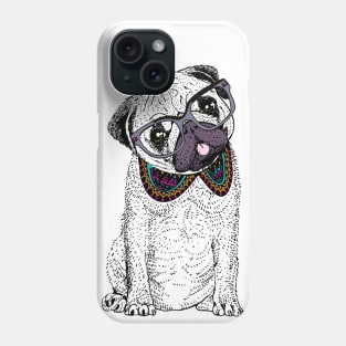 Hipster Pug Phone Case