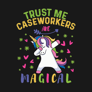 Cute Dabbing Unicorn Caseworker Gift T-Shirt