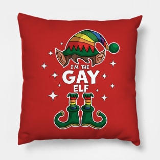 I'm The Gay Elf LGBTQ Rainbow Elf Matching Pillow