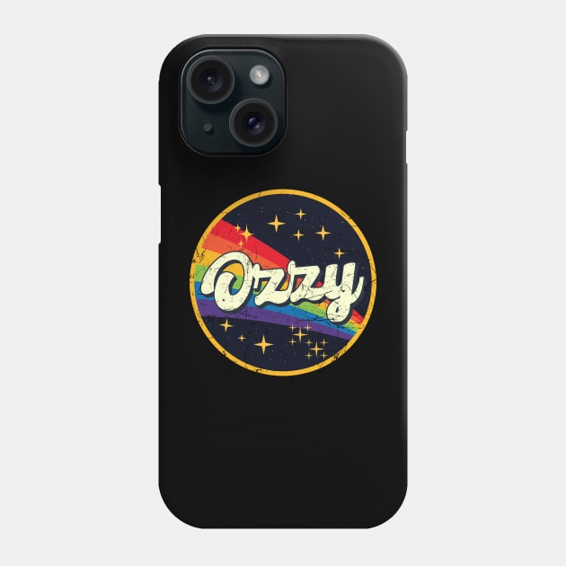 Ozzy // Rainbow In Space Vintage Grunge-Style Phone Case by LMW Art