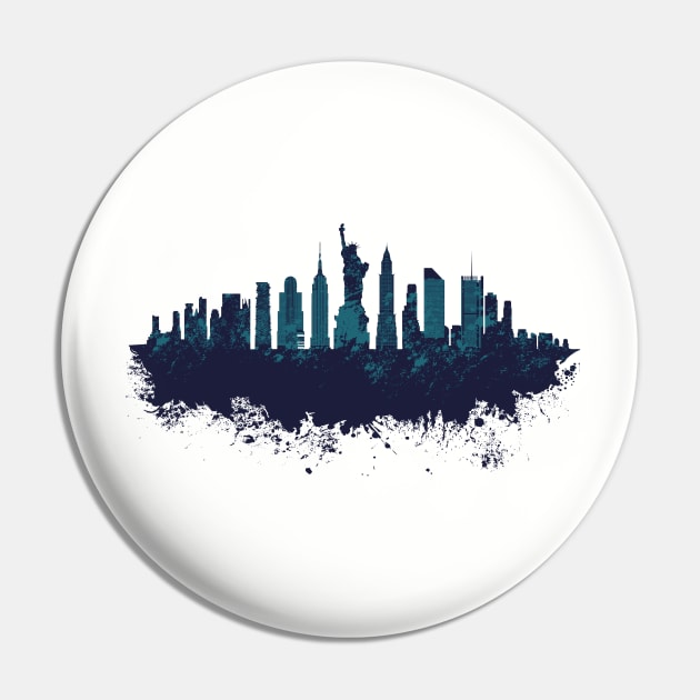 New York Skyline Pin by madeinchorley