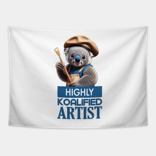 Just a Highly Koalified Artist Koala Tapestry