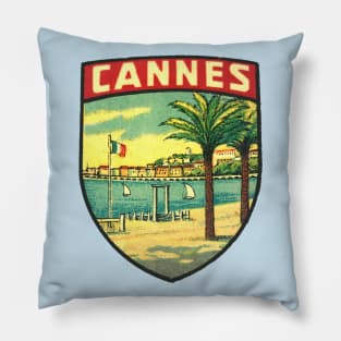Cannes France Vintage Pillow
