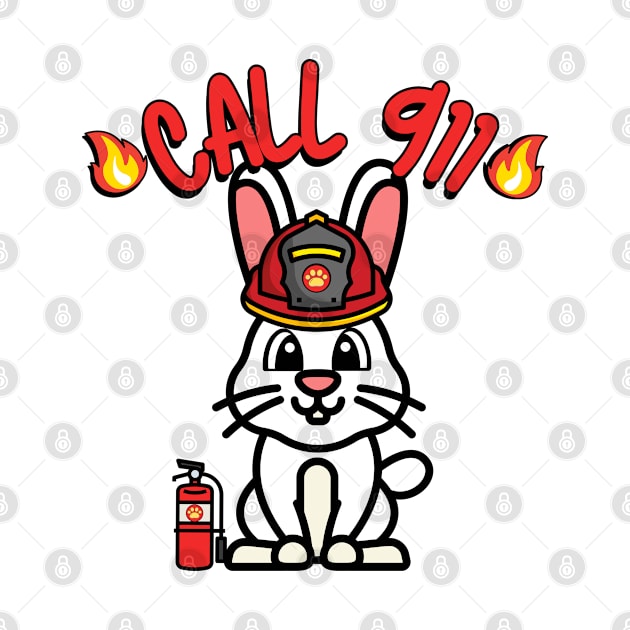 Cute Bunny is a firefighter by Pet Station