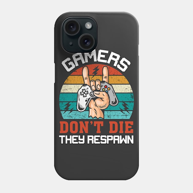 Gamers Don't Die, They Respawn // Retro Gaming Phone Case by SLAG_Creative