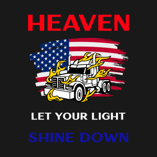 American Trucker Heaven let your Light Shine Down RWB T-Shirt